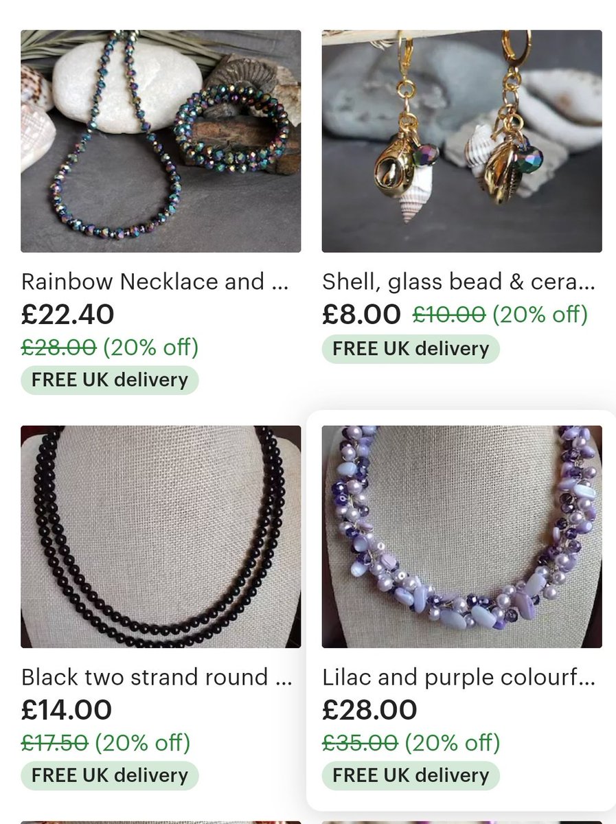 RzlStores's tweet photo. 20% SALE in my #jewelleryshop. 
#bankholidaysale #giftideas #necklaces #bracelets #rings #earrings 
Free UK Delivery 
All jewellery comes in a cute drawstring linen gift bag 
https://t.co/SGhQQZ28wG https://t.co/liCe1dIizW