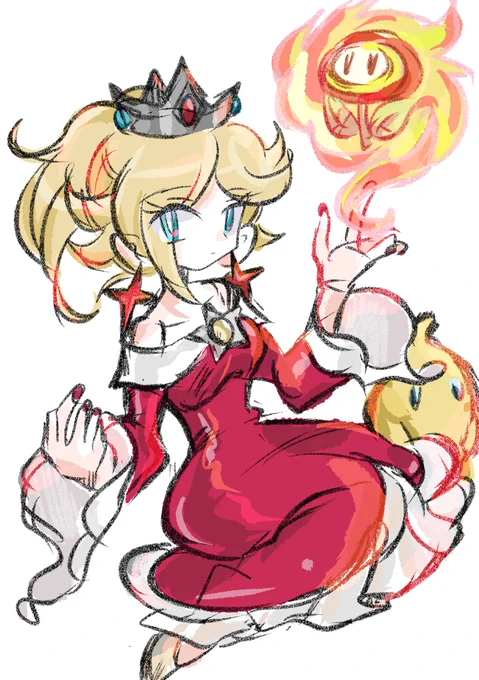 #Rosalina #ロゼッタ #チコ #らくがき  #イラスト #SuperMario ファイアロゼッタ
