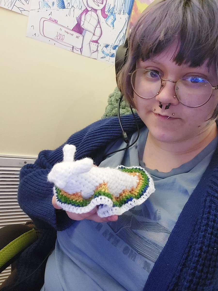 edgethesketch's tweet photo. @SpunketPunk Here is this slug I crocheted! He doesn't have a name yet sadly https://t.co/Z8NiLUlB0h