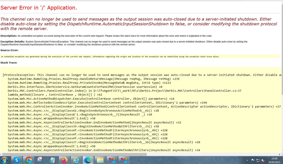 ⁦<a href="/icisleriSTi/">Sivil Toplumla İlişkiler Genel Müdürlüğü</a>⁩ 29.04.2023 saat 14,39 itibari ile derbis sistemi  çalışmıyor. Beyan işlemleri yarın bitiyor. Server hatası na düşüyor sistem
