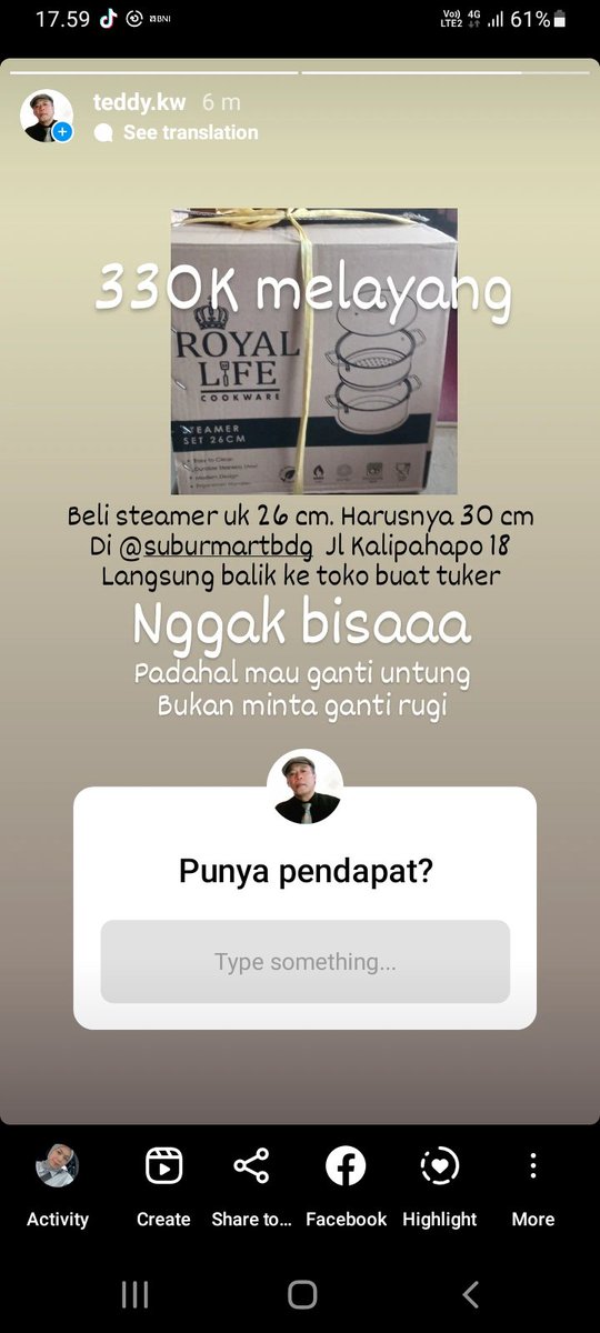 abah_teddy's tweet photo. @SUBURmart_BDG  padahal mau ganti untung bukan minta ganti rugi https://t.co/T7D1nnRWXp