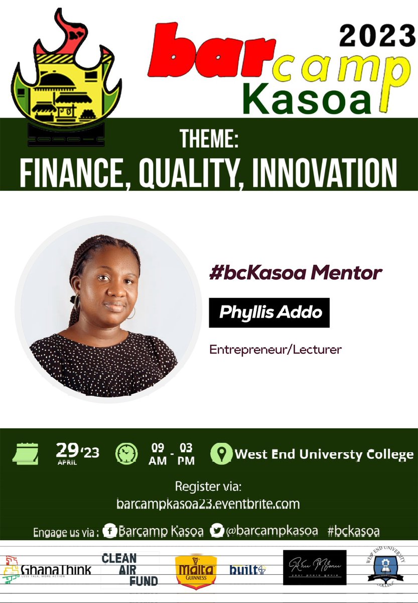 BarcampKasoa's tweet photo. Group mentoring session @ #bckasoa: 
Phyllis Addo - Entrepreneur/Lecturer
  - sharing &amp; engaging Barcampers about #publichealth,  #Entrepreneurship, and leveraging personal skills &amp; resources, etc  

#Barcamp #Kasoa
#BarcampKasoa https://t.co/SB2rLz9FcF