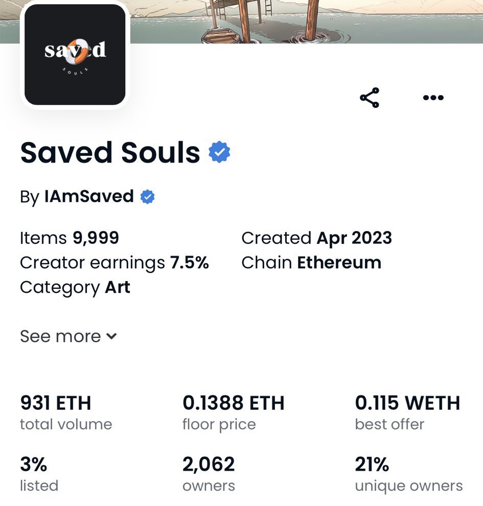 Been telling you about <a href="/SavedSoulsNFT/">🛟 Saved Souls 🛟</a> since 0.04 floor
You’re still not listening? 🤔