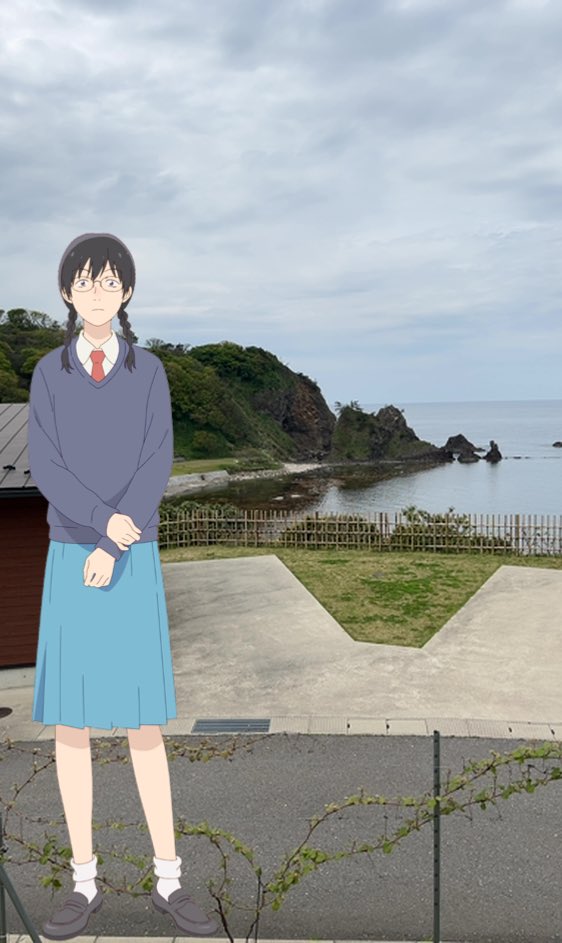 MIT01168723's tweet photo. せっかくのイベントなので初日に全キャラコンプしてきた。

#スキップとローファー
#聖地巡り
#木ノ浦海岸 https://t.co/rquTsMSVCF
