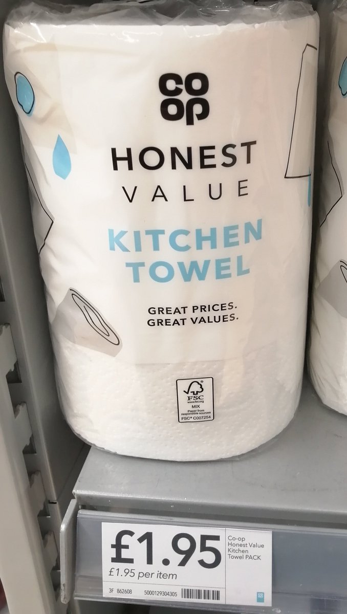 StoneColdJaneA's tweet photo. @coopuk Could you explain how £1.95 for 1 roll of kitchen paper is "Honest Value"? Utterly outrageous. https://t.co/3aGHfKQxkm
