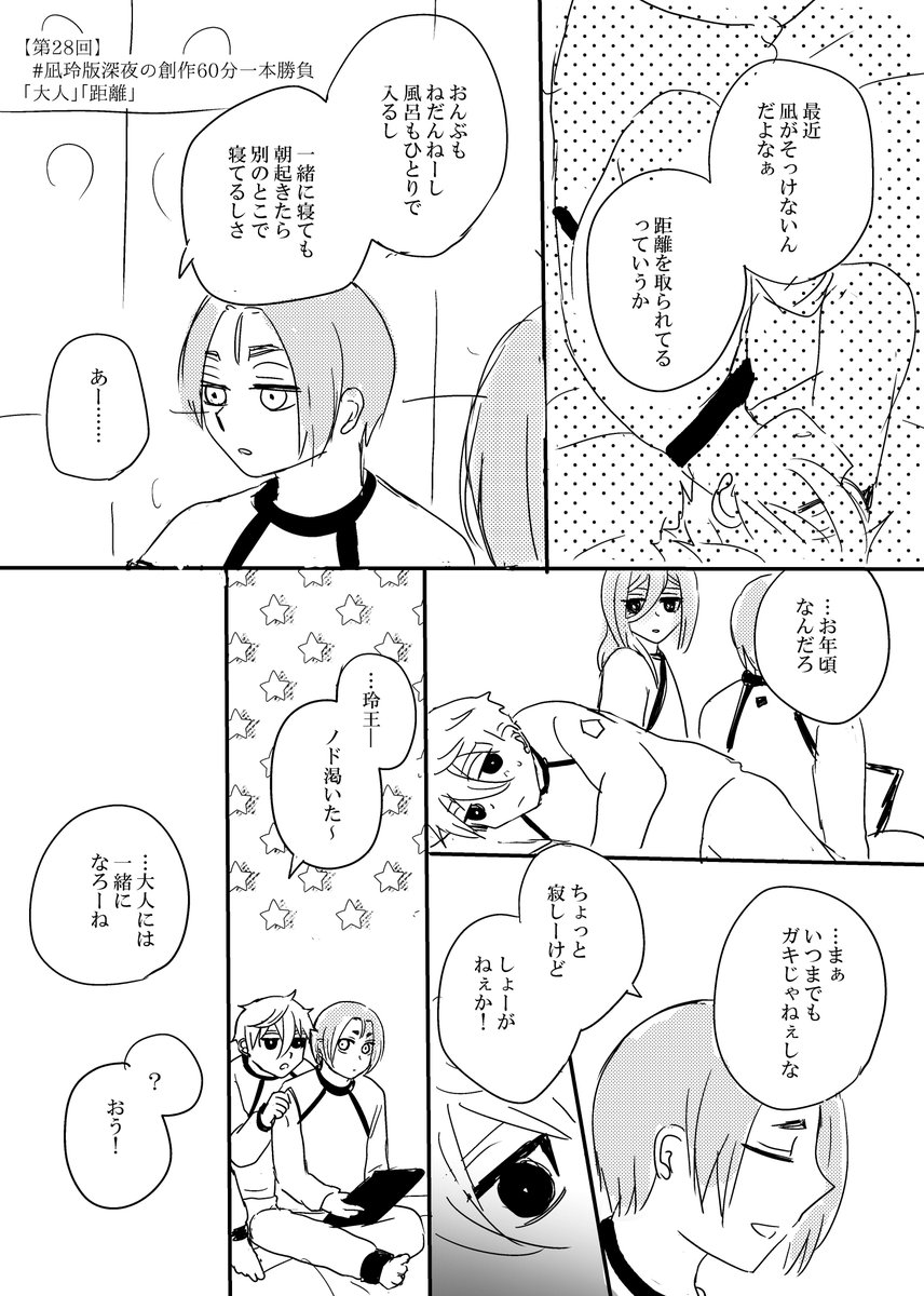 【第28回】  #凪玲版深夜の創作60分一本勝負 「大人」「距離」