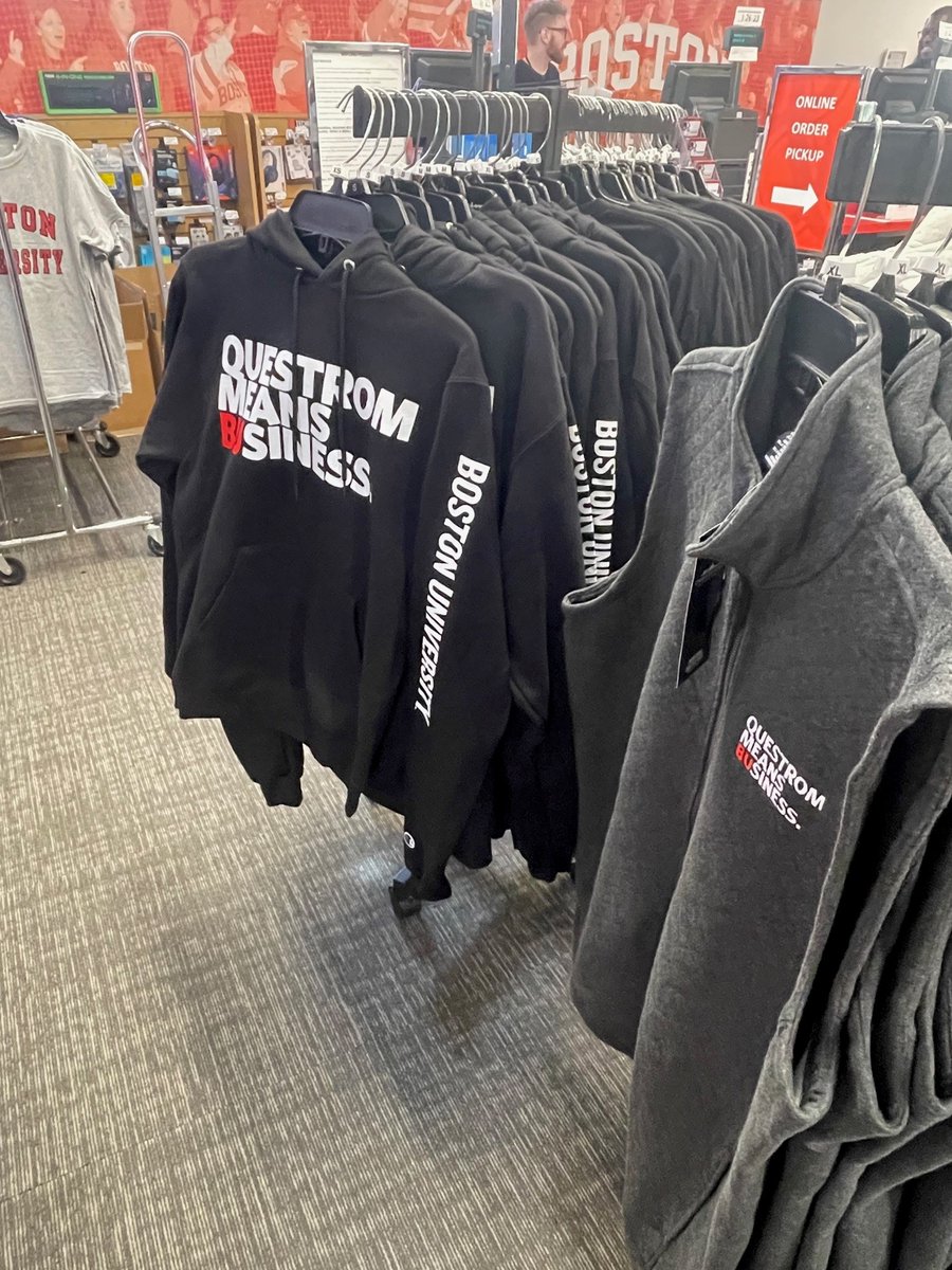 The new "Questrom Means Business." hoodies and crewnecks are in! Visit the Boston University Barnes &amp; Noble 📚 on Comm Ave or check them out online! 💻 spr.ly/6010OV2Pn #QuestromMeansBusiness #bostonuniversity #questrom
