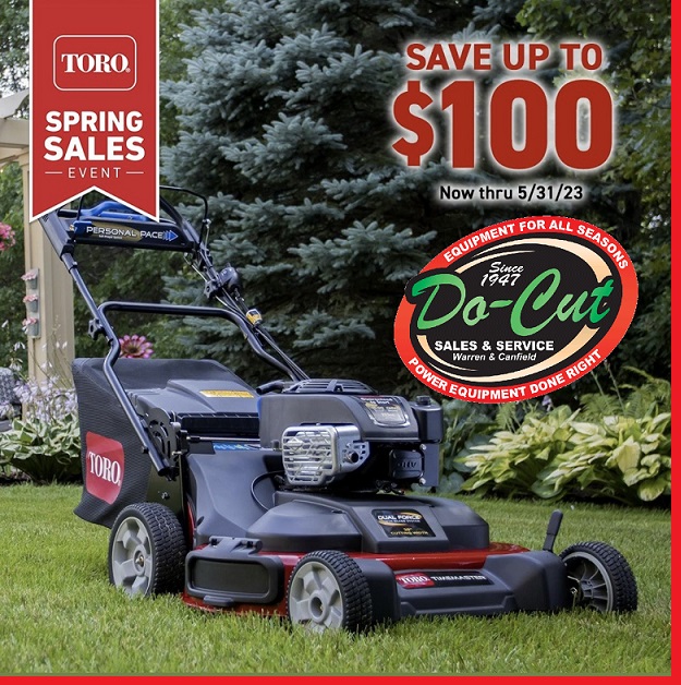 DoCutsEquipment's tweet photo. Toro's spring sales event, on NOW at Do-Cut!
#docut #thetorocompany https://t.co/SvuEuwUm4B