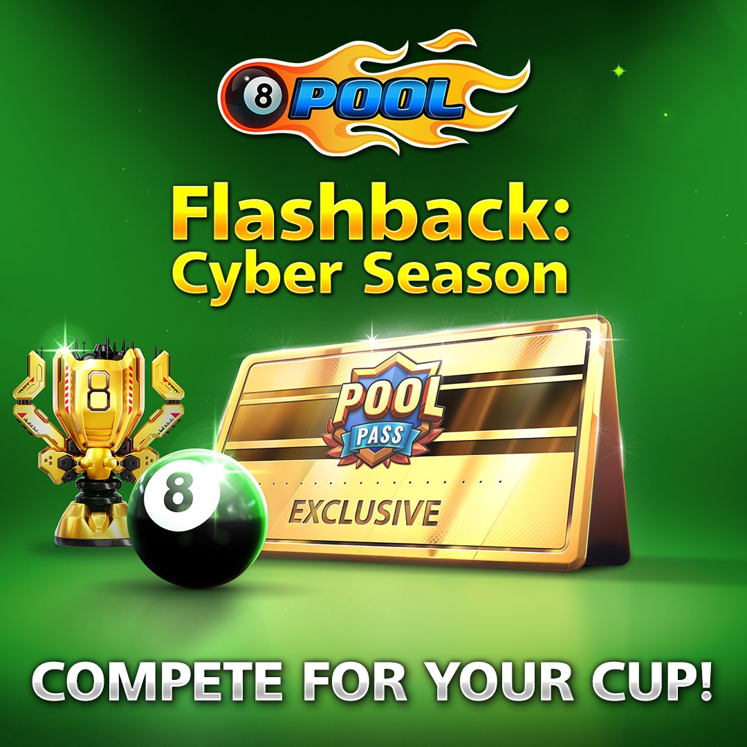 8ballpool's tweet photo. Put your skills to the test in the Flashback: #CyberSeason Showdown TODAY! 💥 🦾 🏆
ℹ️ Play Showdown matches to climb the Showdown Leaderboard!
ℹ️ Earn 30 Points for every COMPLETED match, or 100 Points for every WIN!
Good luck competing for your Cup! 🎱
#8BallPool https://t.co/r86r1VjpCD