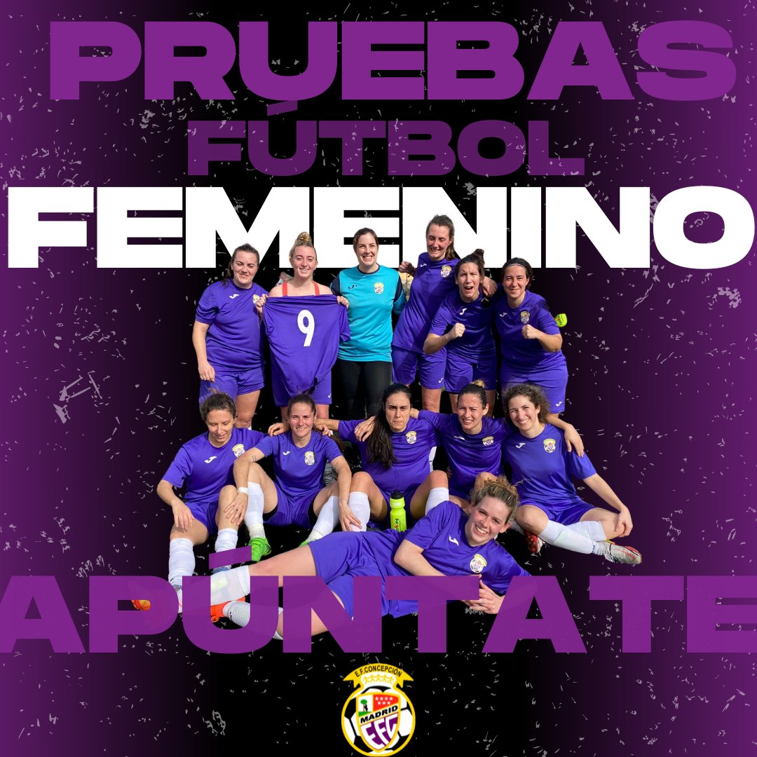 efconcepcion's tweet photo. ABIERTAS LAS INSCRIPCIONES PARA HACER LAS PRUEBAS DE FÚTBOL FEMENINO EN LA CONCE

➡️ Rellena la solicitud de prueba online en la página web de la Concepción

➡️Pruebas para todas las edades

#familiamorada #conce #futfem #futbolfemenino #futbol #rffm https://t.co/KEpieapotM