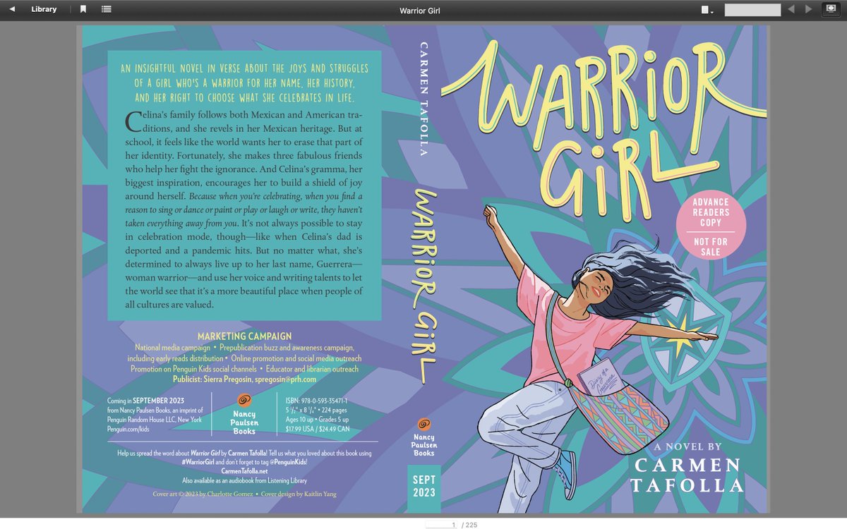 Started #warriorgirl by Carmen Tafolla yesterday and have already captured a bunch of #MelissasGoldenLines! It's the perfect way to get some light on this dreary, rainy Saturday morning. @nancyrosep @penguinkids #bookposse @NetGalley