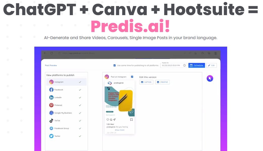 abusalehpro's tweet image. Predis.ai is the 😨 ultimate content creation tool that goes beyond just text and graphics. With its AI-powered video and audio generation capabilities, it takes content creation to a new level.
📞 Book a free consultation now for help!
#PredisAI #saturdayspecial
