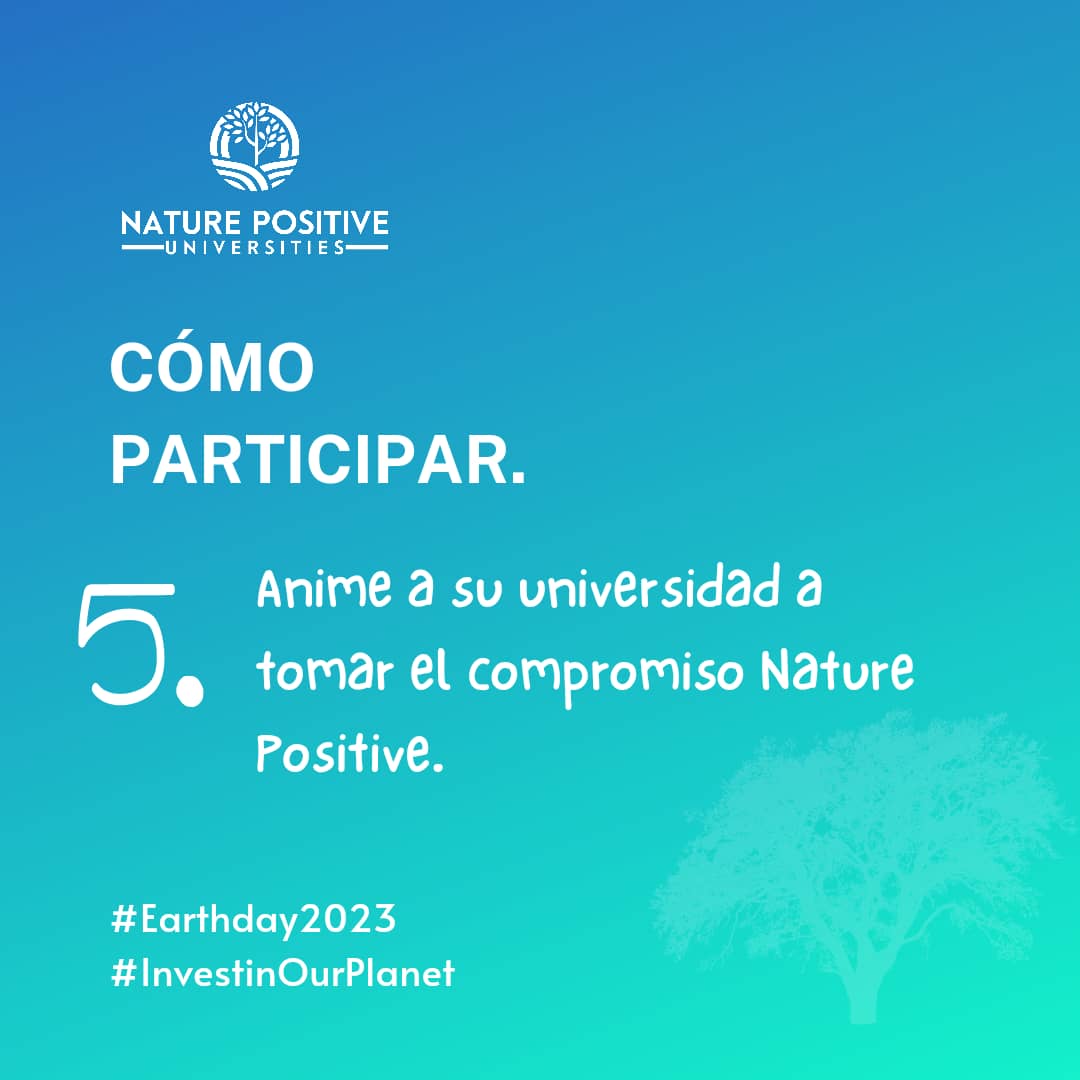 Jour 5 de notre campagne digitale : Comment s'impliquer ?

👉🏿 Encouragez votre université à prendre l'engagement pour devenir "Nature Positive".
👉🏿 Menez des activités en équipe pour la salubrité et la sauvegarde des espèces...

#GenerationRestoration <a href="/NaturePosUni/">Nature Positive Universities</a> @EragbieFavour