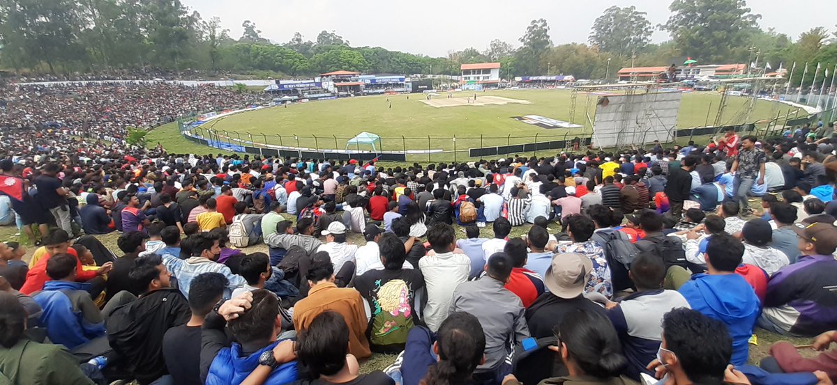 grgsailen's tweet photo. Today's crowd at TU cricket ground but in the end, rain spoiled the party.
#NEPALvsKUWAIT 
#ACCMensPremierCup2023 https://t.co/vuBNBu1hJC