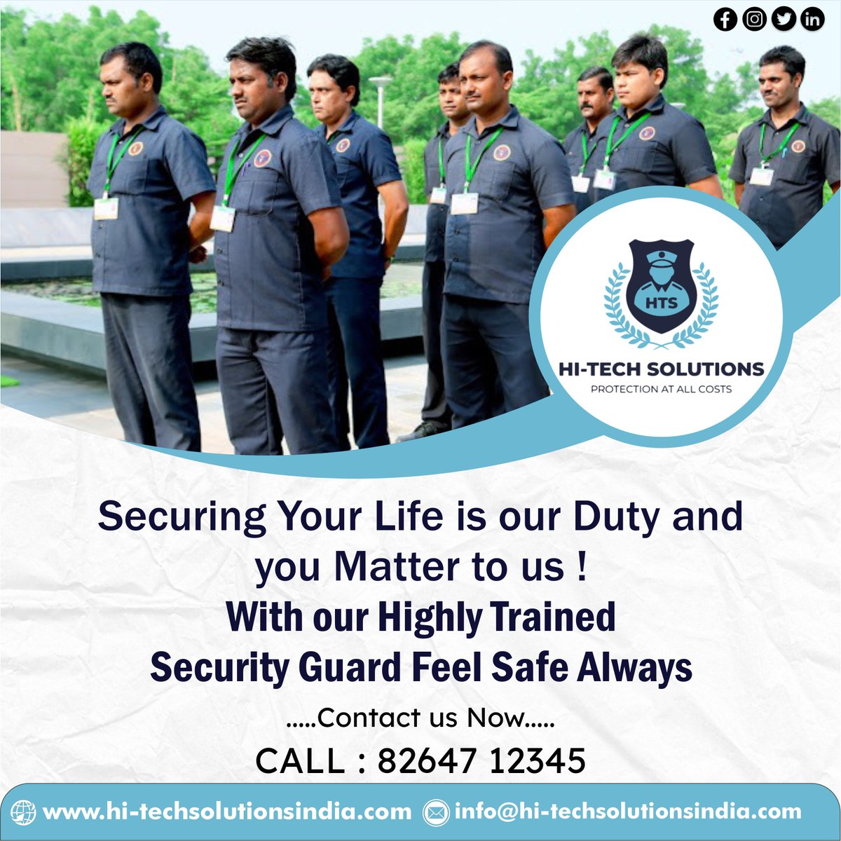 HiTechSolu's tweet photo. Securing Your Life is our Duty and you Matter to us !
With our Highly Trained Security Guard Feel Safe Always
๐๐ถ-๐ง๐ฒ๐ฐ๐ต ๐ฆ๐ผ๐น๐๐๐ถ๐ผ๐ป๐
for more details contacts us :- +91 7948496880
visit our website :- https://t.co/7GbXprmZhg
.
.
.
#HiTechSolutions #india #gujarat https://t.co/FZGECqxpUn
