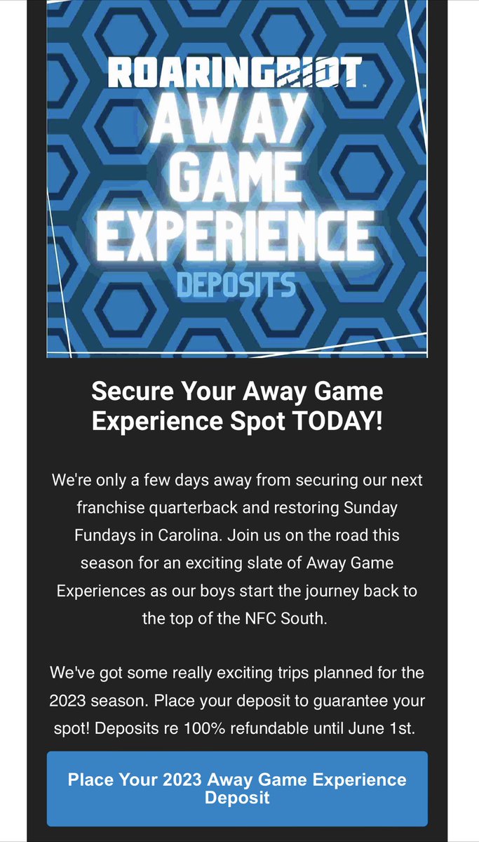 95KeepPounding's tweet image. Just put that deposit down for the @roaringriot trip to Nashvegas for the @Panthers @ Titans game. I’m going to start hydrating today. Let’s go! #KeepPounding #DoYouRiot