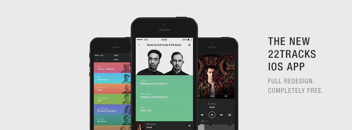 diegozer's tweet image. 9 jaar geleden lanceerde @22tracks, nog voor streaming écht normaal werd, een super usable iPhone app die imho nog steeds tiptop zou zijn. het liep helaas anders! 🤷‍♂️