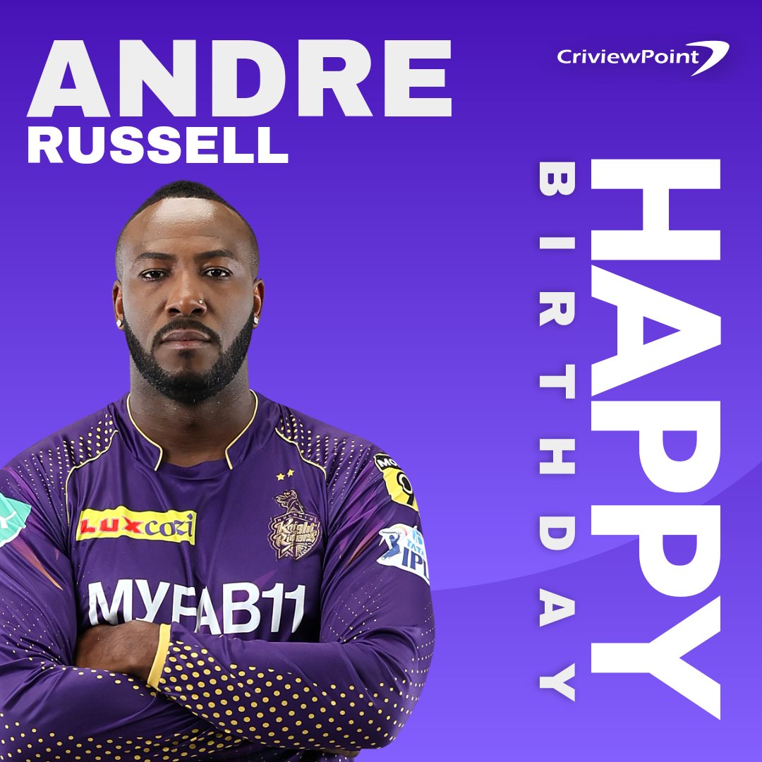 Wishing a very happy birthday to the unstoppable Andre Russell! Keep shining on and off the field   
