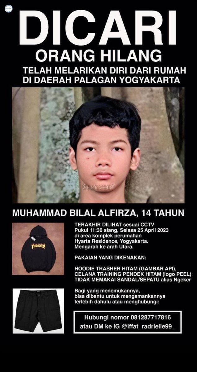 nksthi's tweet photo. Temen-temen di Twitter, khususnya yang di Jogja, aku minta tolong retweet/sebarkan berita kehilangan ini, ya. Terima kasih. 🙏 https://t.co/kh1Ed0AiFy