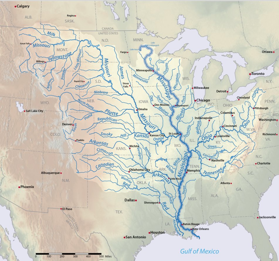 Michael Girdley on Twitter "1) Mississippi River System Largest