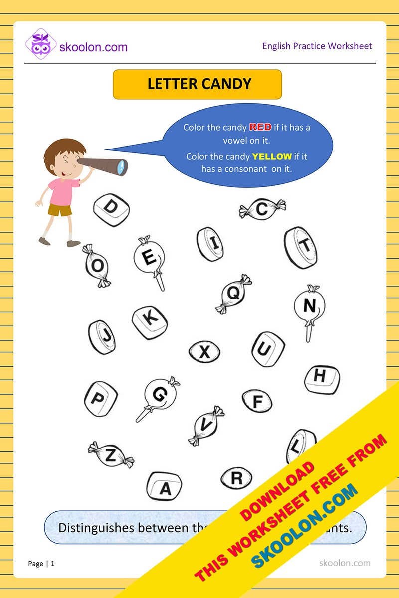 skoolondotcom's tweet photo. New Activity worksheets for kids to identify the vowels and consonants.
Topics: Vowels and Consonants.
Download more worksheets free from https://t.co/QnZTecQYRi
#worksheetsforkids #freeworksheets #CBSEschool #ICSESchool #education #school #ukg #englishworksheets #learnenglish https://t.co/BIQKt2UZQ8