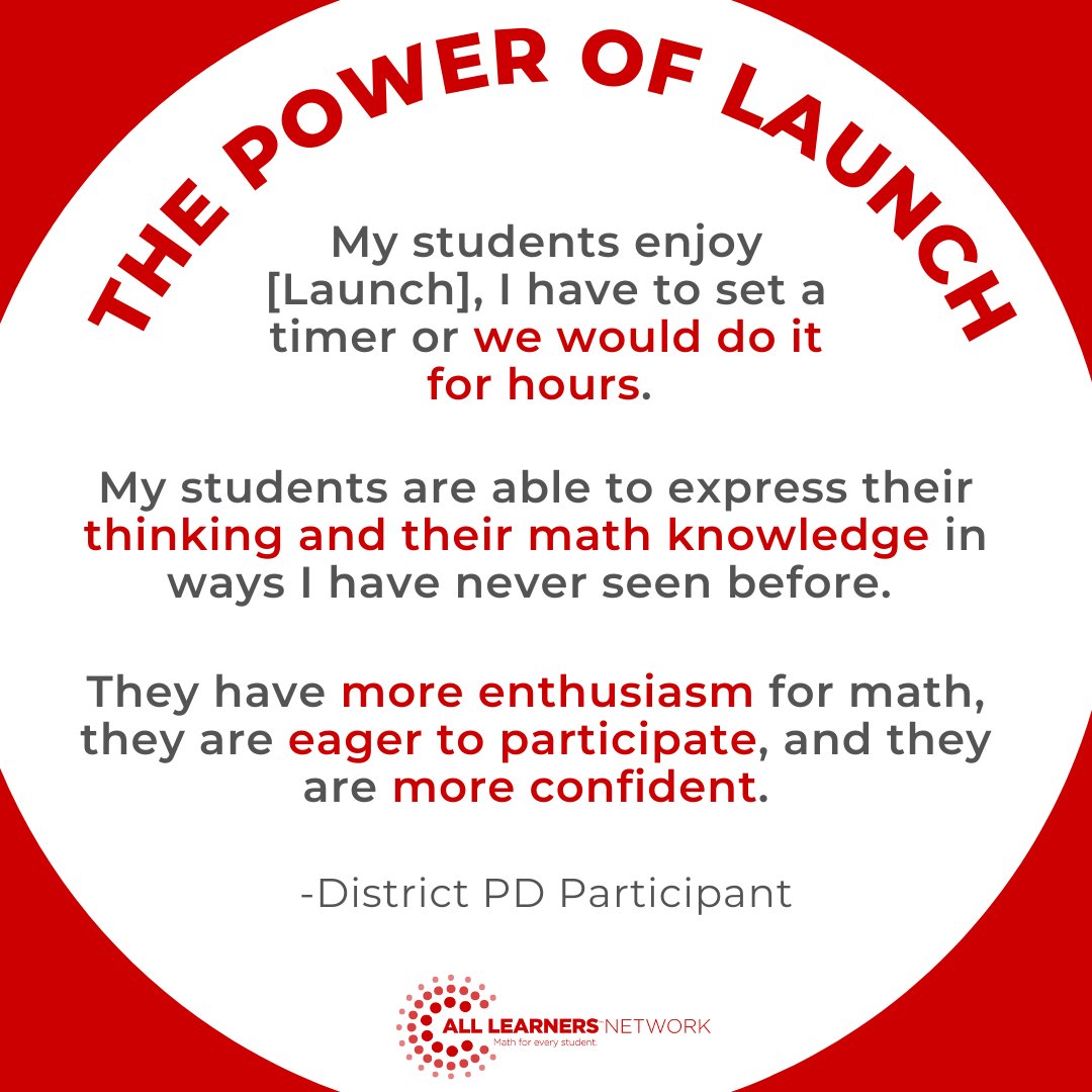 AllLearnersMath's tweet image. 🚀 We post a lot about &quot;Launch&quot; - the part of a balanced math block focused on #numbersenseroutines and building a welcoming math community. We ❤️ hearing about results like this in real classrooms! Learn more about our Launch resources here ➡️ hubs.li/Q01Mz7gQ0