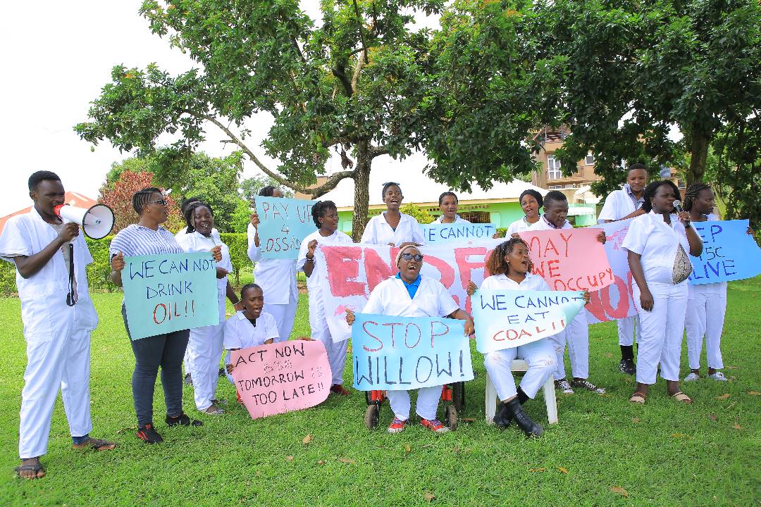 Today , we joined @endfossiluganda  to demand for a total phase of fossil fuels.#EndFossilFuels #EndFossilFinance
#TomorrowIsTooLate