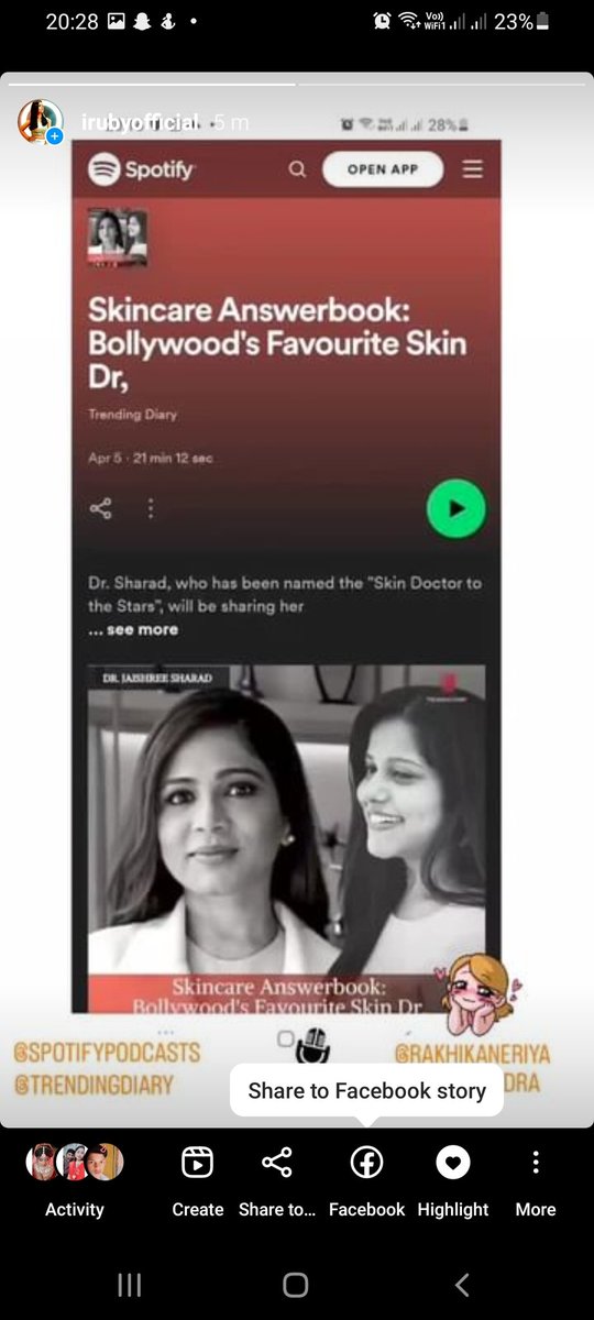 irubyofficial's tweet photo. @Priya24Sachdeva @DiaryTrending Here is my entry on instagram and i have shared my favourite podcast on my Instagram Story.

Thanking you Ma'am for "Amrit" podcast. 😍❤️ https://t.co/8TA1CnxH6M