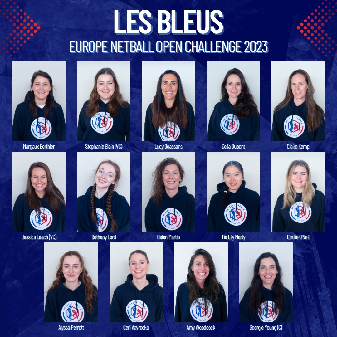 netballfrance's tweet photo. Announcing the athletes representing Les Bleus in France’s first international ranking matches at the @EuropeNetball Open Challenge, 10-14 May in Cardiff! 🥳

Follow @netballfrance across socials to keep up with all the on court &amp; behind the scenes action 😍

#OpenChallenge2023 https://t.co/fr2Jooj9EE