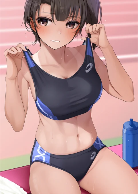 日焼け跡が気になる陸上ガール #オリジナル