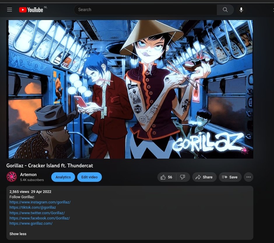Artemon_az's tweet photo. It's been exactly a year since we first heard Cracker Island. That's when I uploaded my first video and did my first edits. Yeah, it's been a long way...it was a good time
#thestaticchannel https://t.co/n1eEUlCsv6