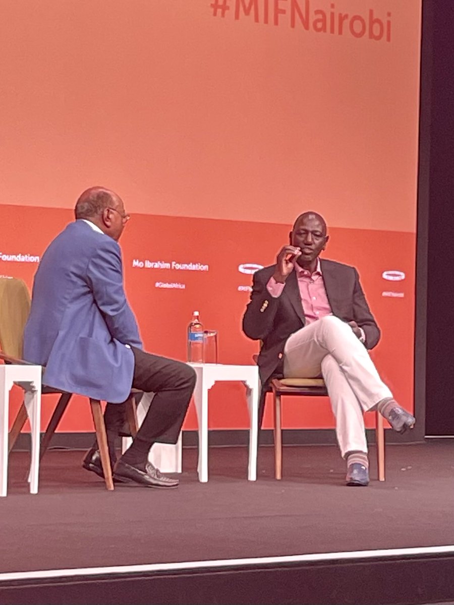 Eloquent President @WilliamsRuto “as a continent we must take charge of our destiny” Africa should not accept being consigned to loss and damage discussions (100bn) but should be shaping investment discussions (100tn)… similarly on security, and debt #MIFNairobi