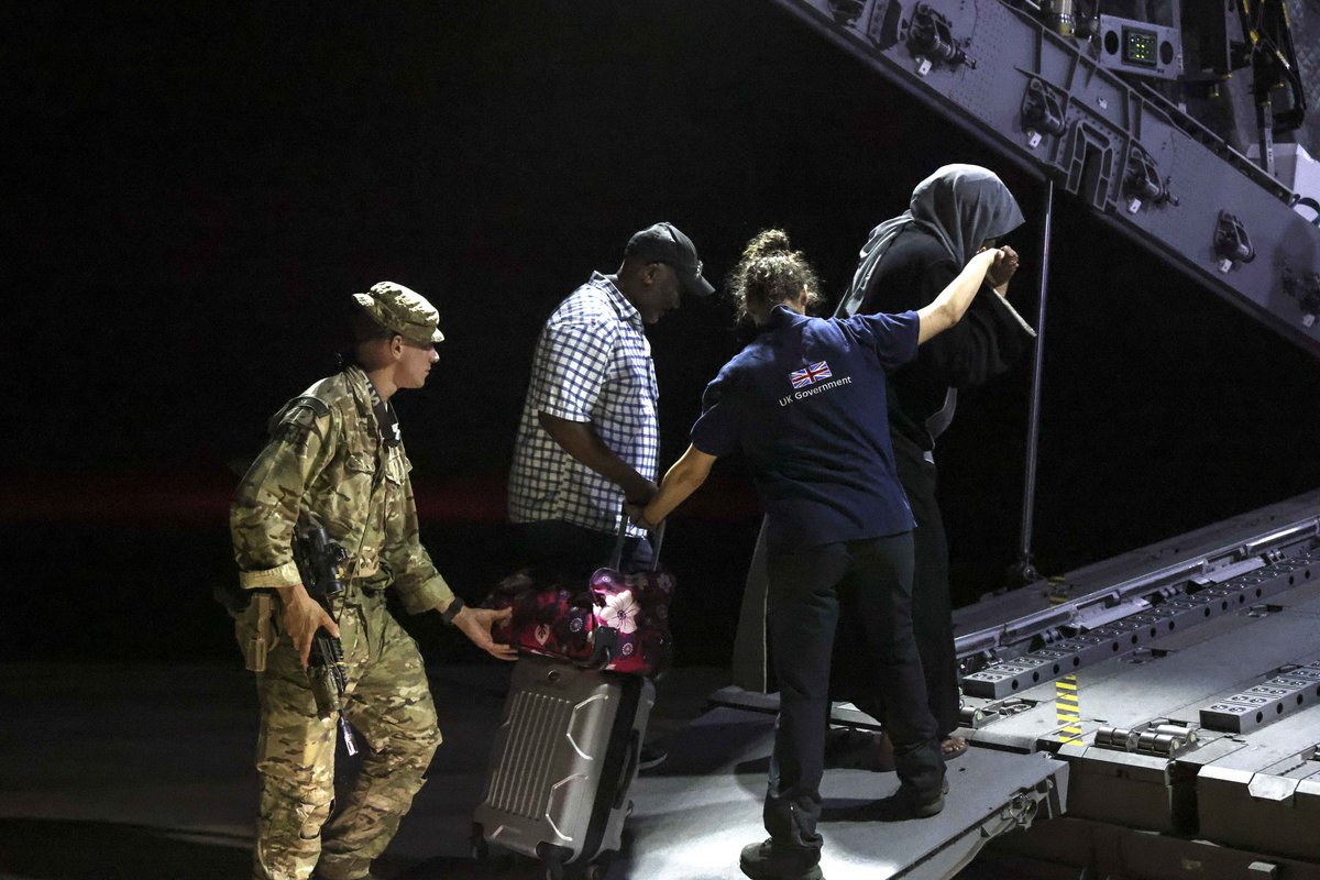 The <a href="/RoyalAirForce/">Royal Air Force</a> has also deployed members of Number 1 Squadron to provide security at landing sites in Sudan to assist the evacuees.