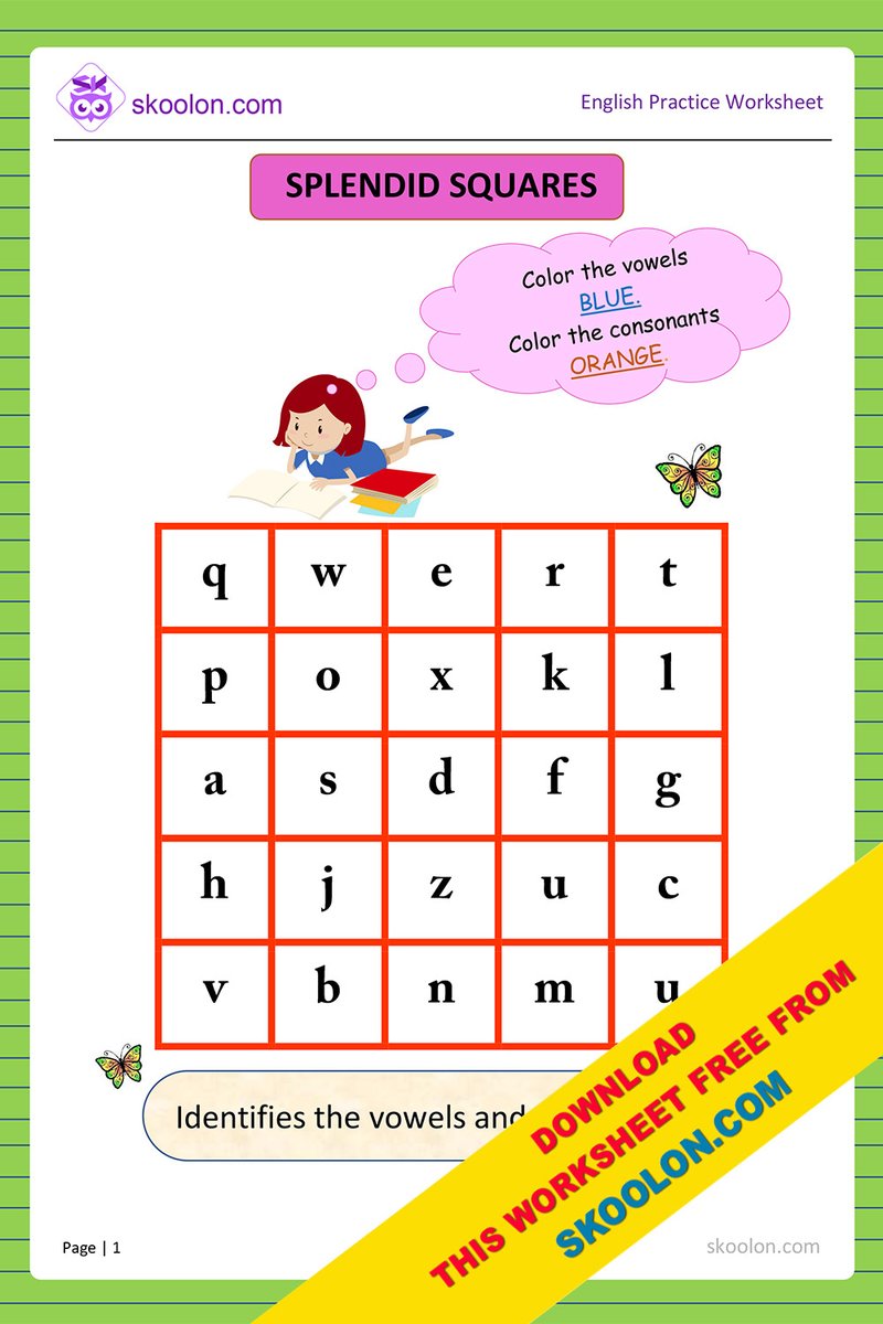 skoolondotcom's tweet photo. New Activity worksheets for kids to identify the vowels and consonants.
Topics: Vowels and Consonants.
Download more worksheets free from https://t.co/QnZTecQYRi
#worksheetsforkids #freeworksheets #CBSEschool #ICSESchool #education #school #ukg #englishworksheets #learnenglish https://t.co/BIQKt2UZQ8
