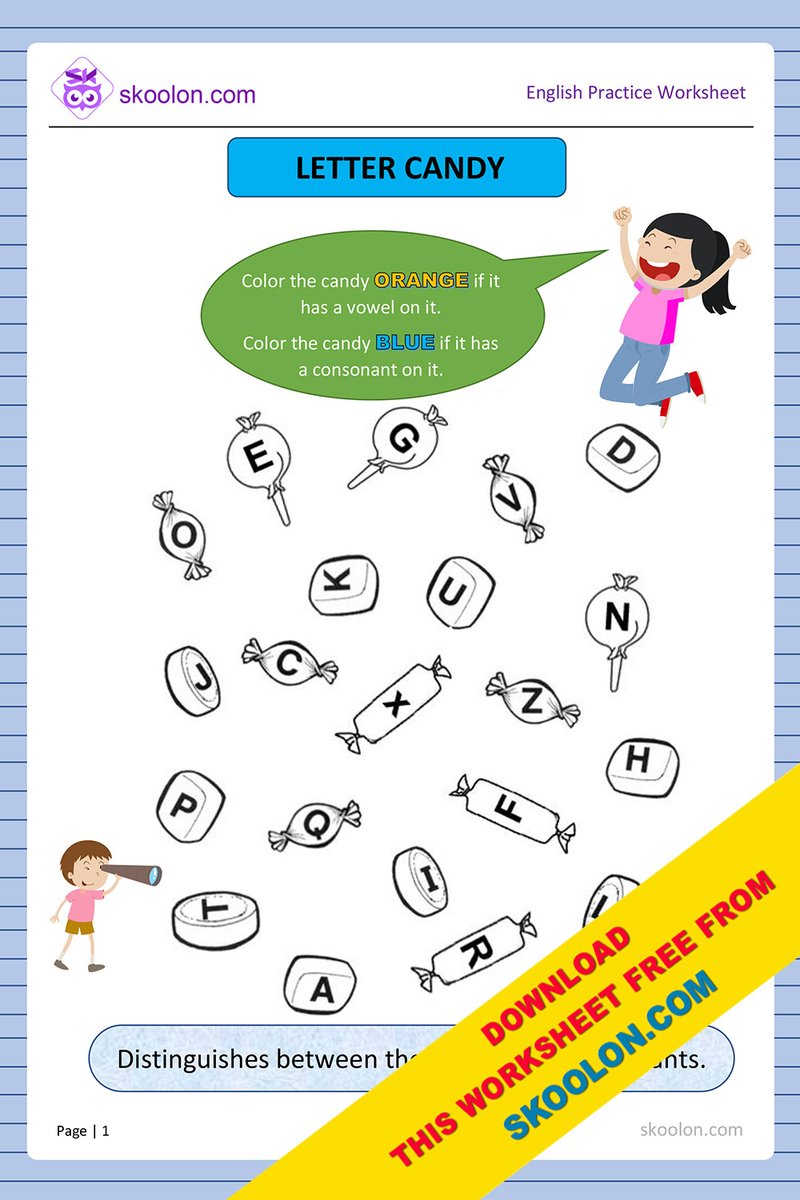 skoolondotcom's tweet photo. New Activity worksheets for kids to identify the vowels and consonants.
Topics: Vowels and Consonants.
Download more worksheets free from https://t.co/QnZTecQYRi
#worksheetsforkids #freeworksheets #CBSEschool #ICSESchool #education #school #ukg #englishworksheets #learnenglish https://t.co/BIQKt2UZQ8