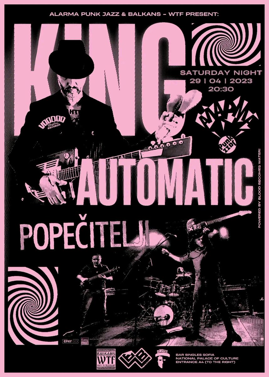 bloodTOwater's tweet image. 🔥 King Automatic в София днес (29.04) и в Пловдив утре (30.04) 🔥 #kingautomatic #popečitelji #voodoorhythmrecords #AlarmaPunkJazz #bbwgigs