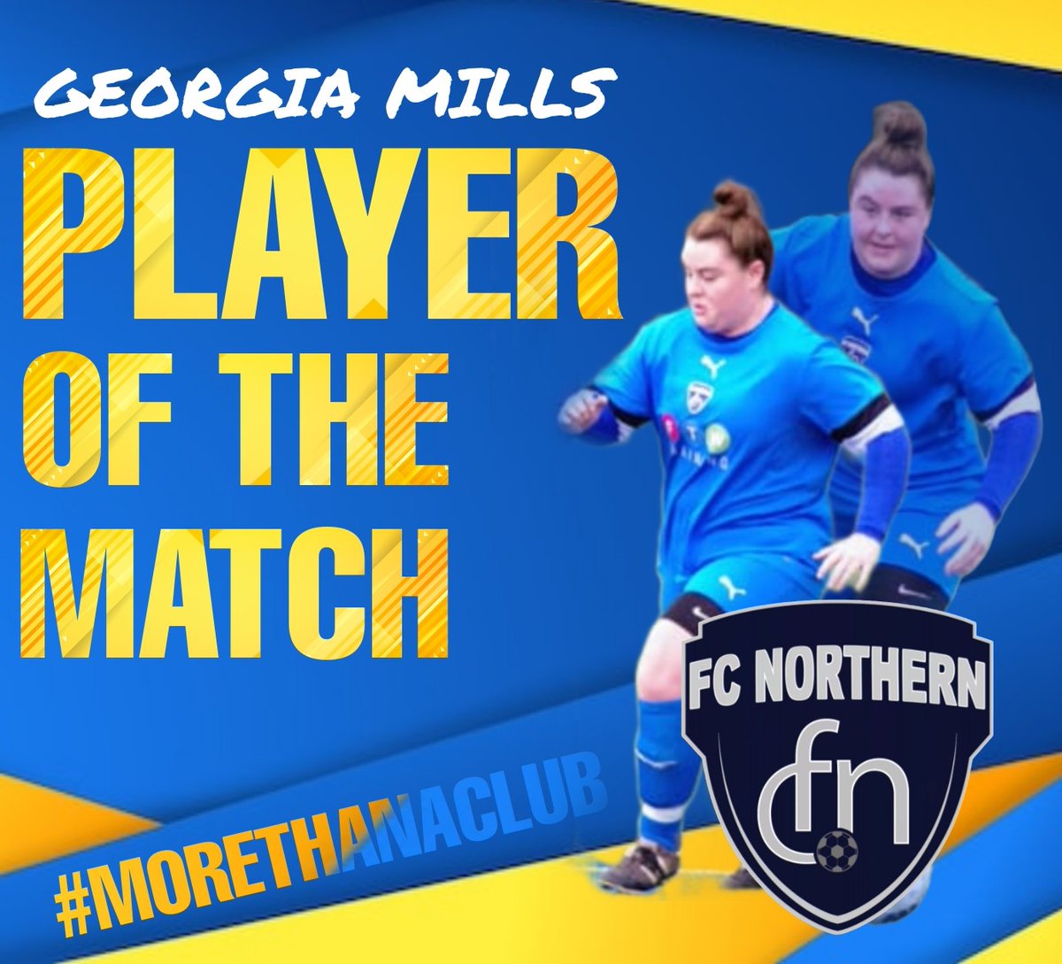 Player of the Match | Georgia Mills, controlling the game from the middle of the park and dictating the tempo.

Topped off with a top bins finish from a well worked freekick. #playerofthematch #MoreThanAClub