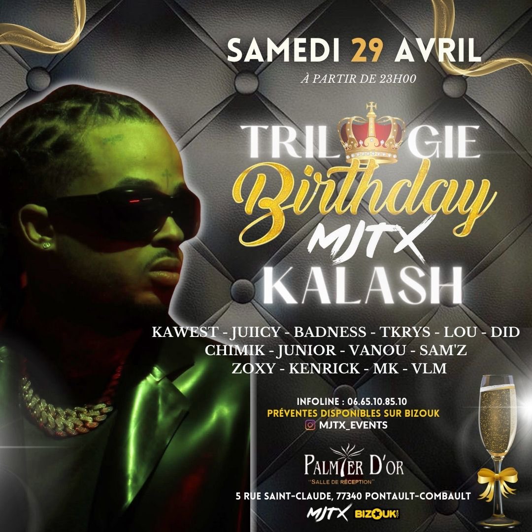 🎂 Mjtx Birthday 🎂 🍾
RDV CE SOIR ‼️
au Palmier D’or À Pontault 
<a href="/kalash972/">KALASH</a> en Show Explosif🔥🧨🔥
<a href="/KawestDj/">Le MOOD est different 🤟🏾</a> <a href="/VJLOU/">VJ LOU</a> <a href="/djdidofficial/">Dj Did</a> <a href="/JuiicyDj/">Mais t’es un Malade ou quoi !? 🤪</a> <a href="/DjBadnessParis/">DJ BADNESS</a> <a href="/DjVanou/">VANOU</a> <a href="/DjChimik/">Dj Chimik</a> <a href="/djken972/">DJ KEN #972</a> <a href="/ClaraKata/">ClaraKata</a> 
Infos  06.65.10.85.10 ☎️
Preventes dispo ici ⬇️
my.bizouk.com/mjtx-birthday-…