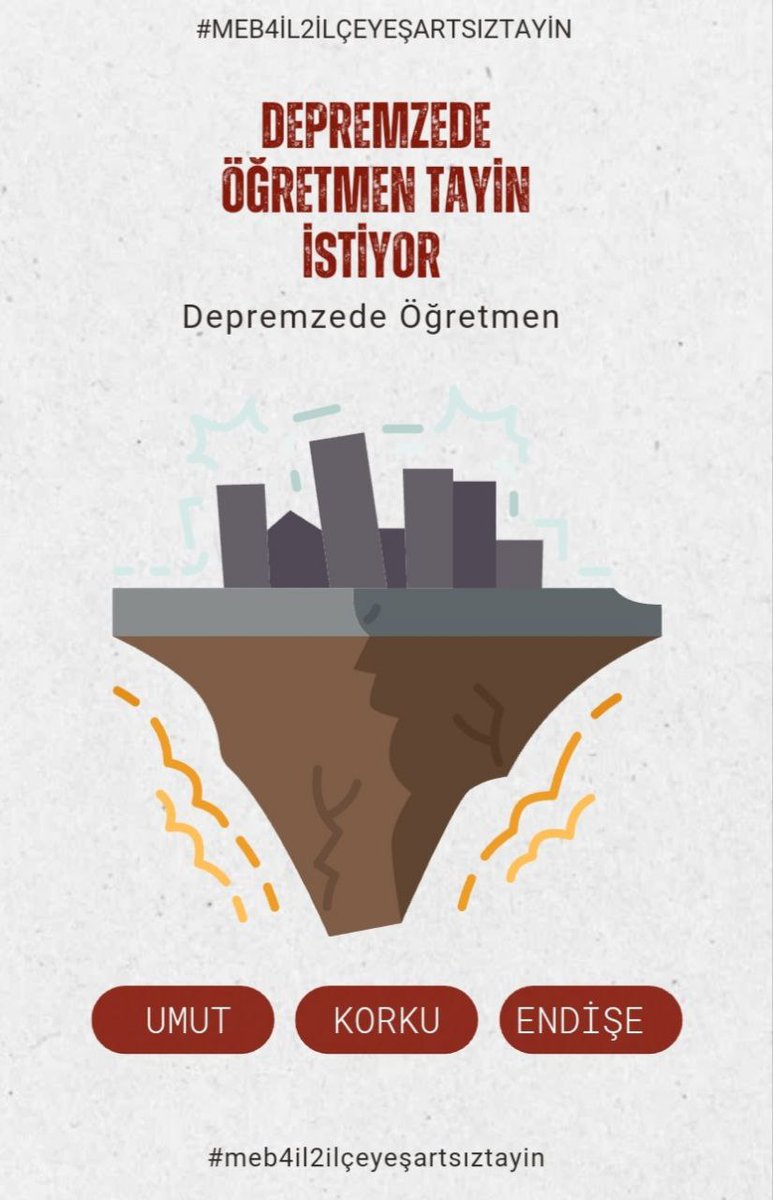 drncngz6's tweet photo. #Meb4il2ilceyeŞartsizTayin
#memurunisteği
4 il ve 2 ilce için şartsız tayin talebimizidir,hakkımızdır.Ogretmenlerin psikolojisi kalmadı. Yardım edin !!!
@tcmeb
@mebpgm 
@RTErdogan 
@prof_mahmutozer https://t.co/PSRF6cGBPa