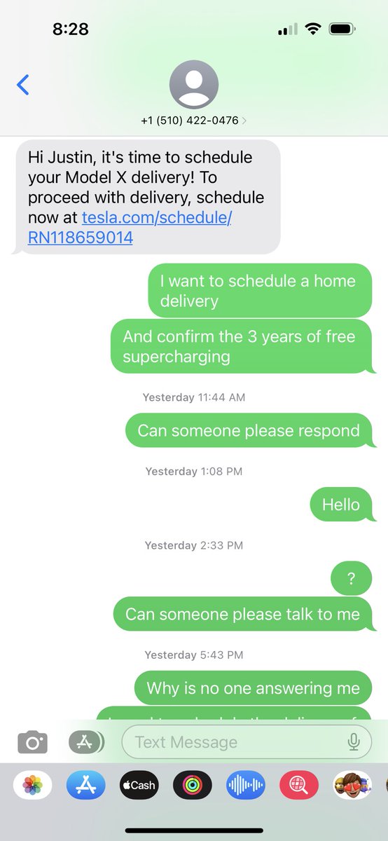 315Dex's tweet photo. Buying a @Tesla X plaid.  This is typical customer service when spending $110,000.  No one responds. https://t.co/jEAcYnKJbS