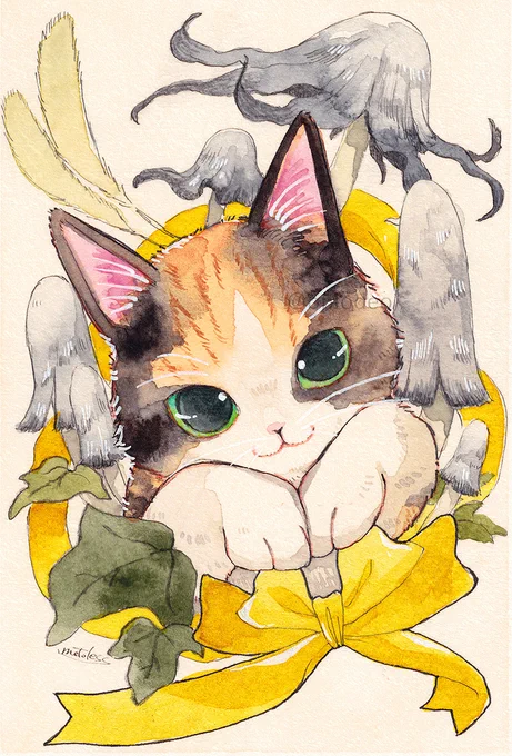 #ゴールデンウィークSNS展覧会2023  素敵な企画ありがとうございます。 水彩で猫や女の子を描いています。