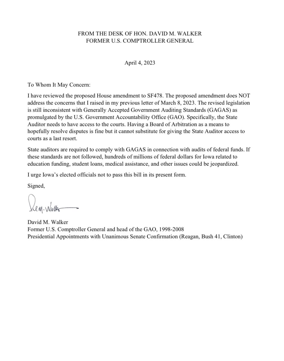 RobSandIA's tweet photo. ICYMI: Govt watchdogs &amp; auditors from around the country said the House -Amended- version of SF478 didn’t fix its problems- and even exacerbated them. 

If this is signed, it’s $12B in federal funds for Iowans at risk every year - all for a partisan political power grab. https://t.co/wPPPJh1k9Q