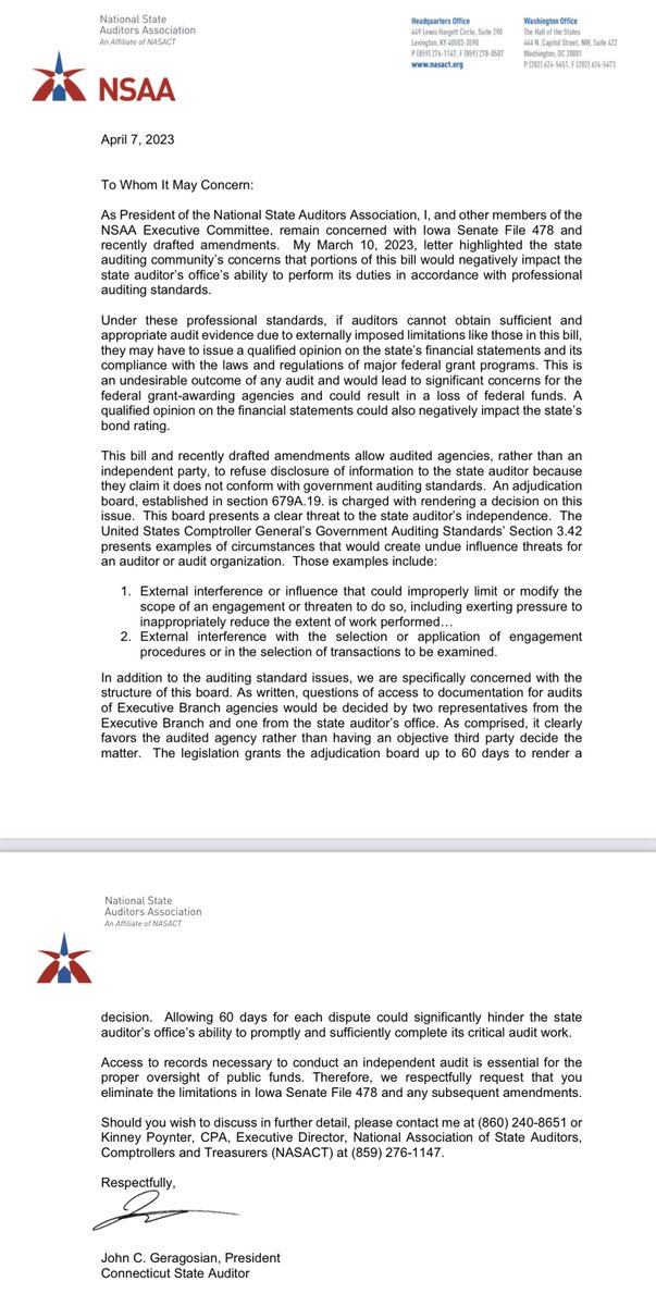 RobSandIA's tweet photo. ICYMI: Govt watchdogs &amp; auditors from around the country said the House -Amended- version of SF478 didn’t fix its problems- and even exacerbated them. 

If this is signed, it’s $12B in federal funds for Iowans at risk every year - all for a partisan political power grab. https://t.co/wPPPJh1k9Q