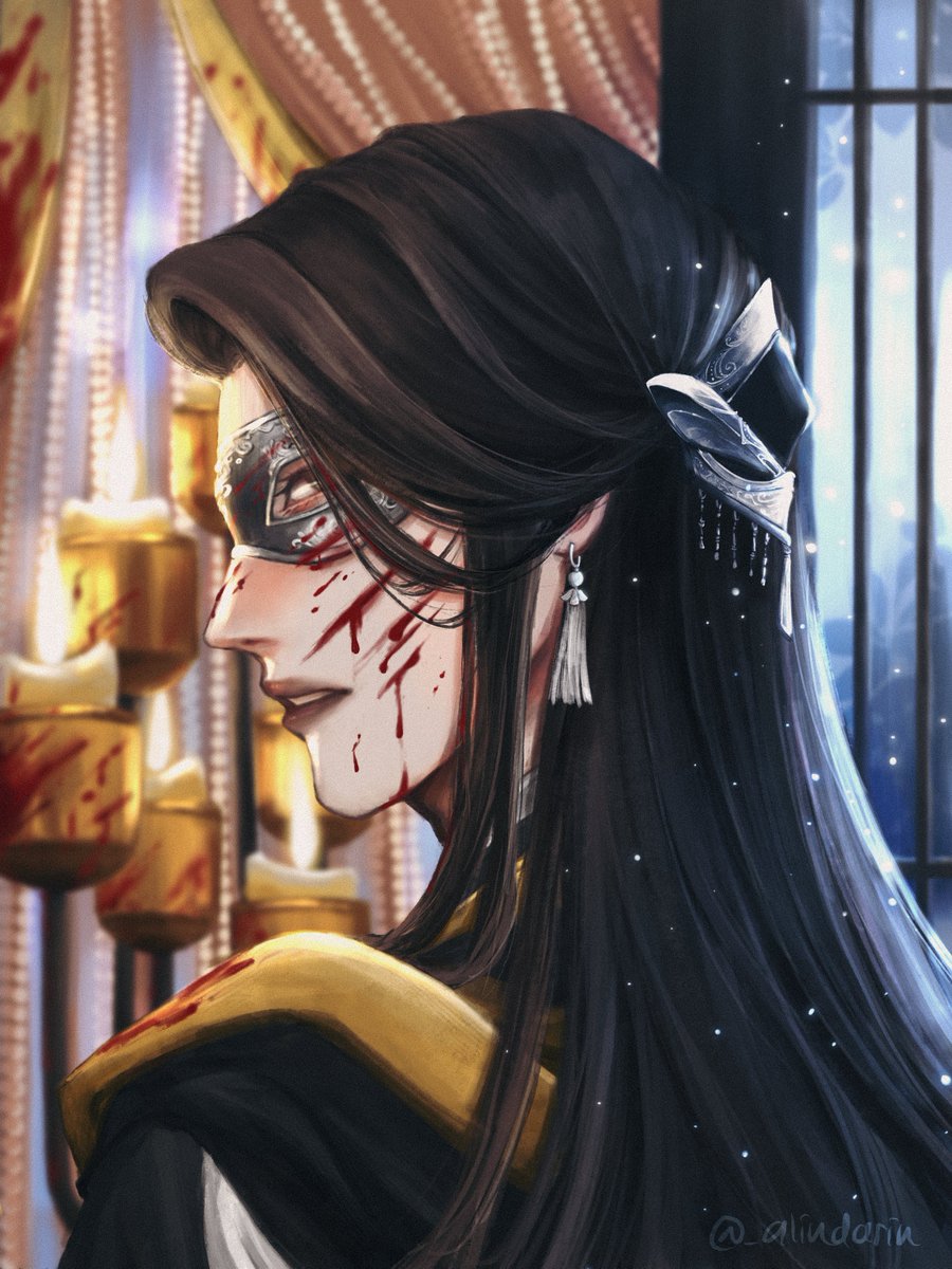 _alindarin's tweet photo. Gilded Banquet Awash in Blood #tgcf #天官赐福 #xielian

(I've always wanted to draw a more proper fangxin guoshi 🤧) https://t.co/u4oM7iblew