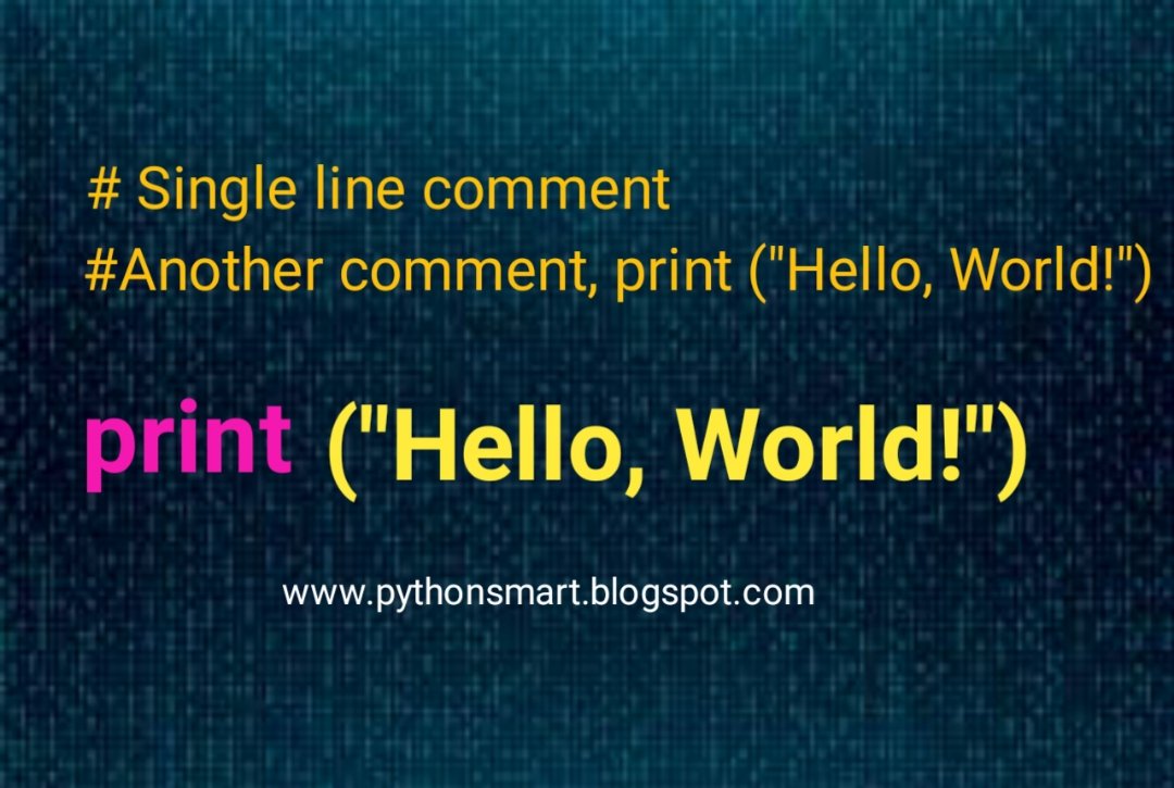 Pythonsmartprog's tweet image. pythonsmart.blogspot.com/2023/04/python…
Single line comments and Multi-line comments