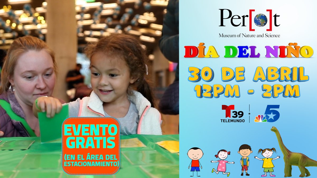 NBCDFW's tweet photo. The Perot Museum celebrates Children's Day and invites you and your family to celebrate at the museum this April 30 with a free event with various activities dedicated to learning and fun.
Learn More: https://t.co/zByX3goGpi
#ContigoPrimero #TexasConnectsUs https://t.co/ndXFOGFA1P