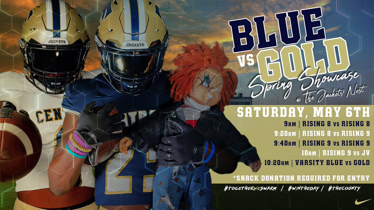 tcchsyjfootball's tweet photo. Mark Your Calendars! One week from today we will hold our annual Blue &amp; Gold Spring Showcase! Come out and support all of our teams from middle and high school! A snack donation is required for entry. #TheCounty #TogetherWeSwarm #W1NTHEDAY #Spring23 https://t.co/F2agQ5EdGu