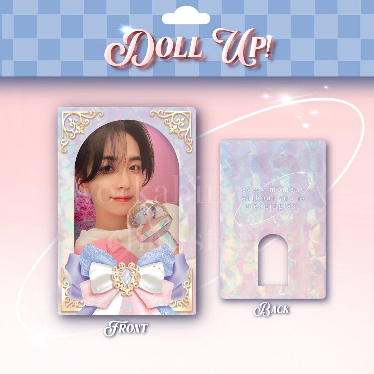 chansteri's tweet photo. [ likes and rts are very appreciated! ]

Doll Up! Photocard Holder by @chansteri and @workabinar ~♡

🎀 7x10cm acrylic
🎀 6x9 insides, innersleeve🆗️
🎀 ballchain included!

💰 IDR 65.000
📅 29 april - 9 mei, 8pm
🖇 form and details: https://t.co/B8Z29aRFL7 https://t.co/H3PE0Nw78Q