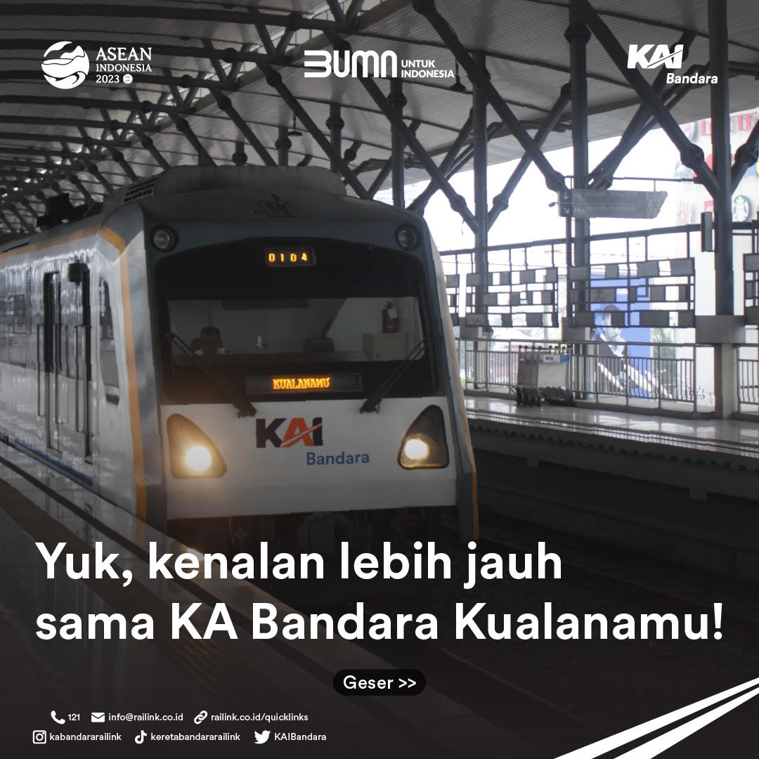KAIBandara's tweet photo. Halo #SobatRailink

Yuk kenalan lebih jauh dengan KA Bandara Kualanamu...  

#keretabandaramedan 
#selangkahkebandara
#ayonaikkeretabandara https://t.co/yUMr5FFfnE