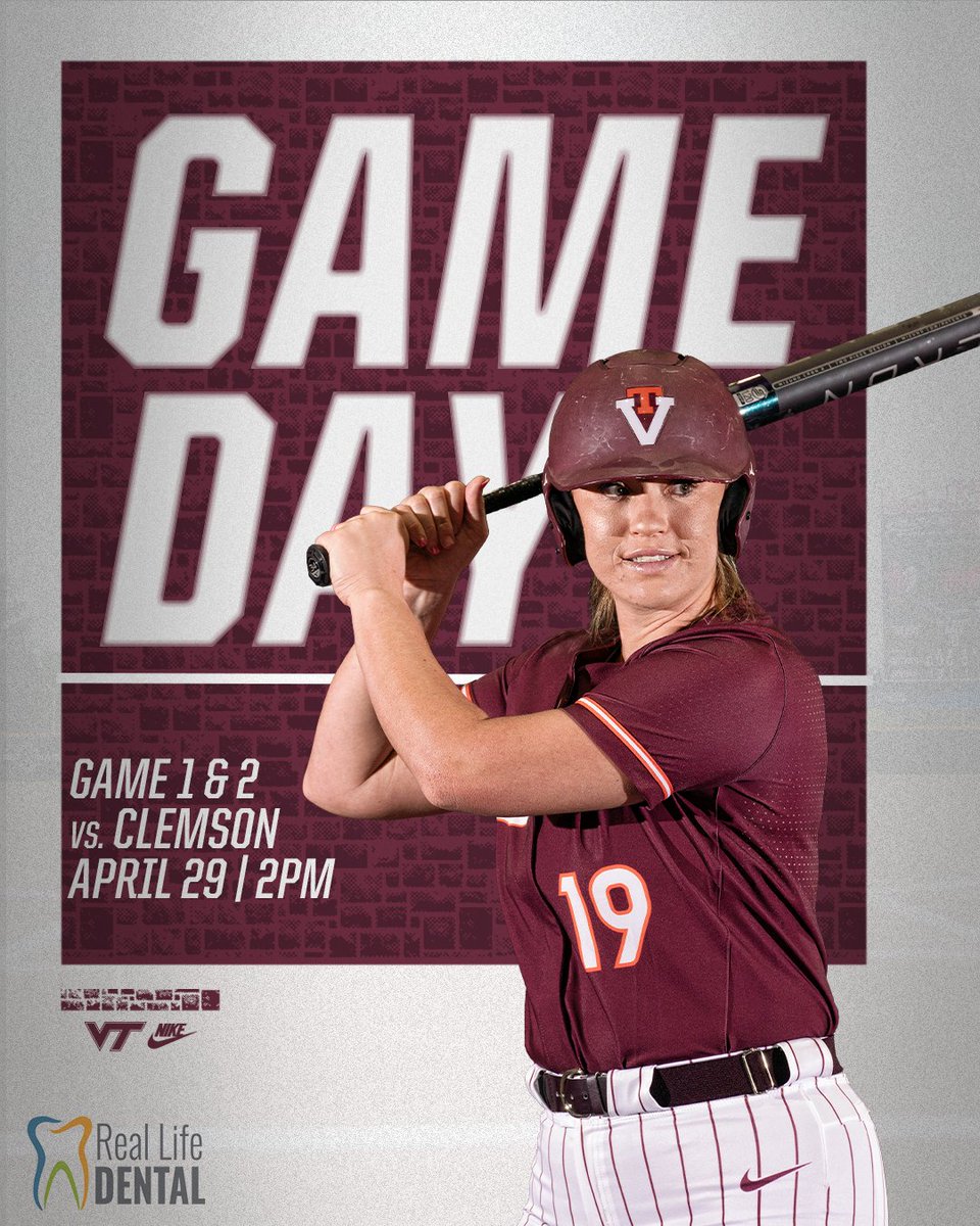HokiesSoftball's tweet photo. 𝙎𝙚𝙣𝙞𝙤𝙧 𝘿𝙖𝙮 🦃

🆚 No. 6 Clemson 
📍 Blacksburg 
⌚️ 2PM - resume Game 1 (Top 3rd)
⌚️ Game 2 - 30 minutes following end of Game 1
📊 https://t.co/jWyb76L7AN 
📺 ACCNX (https://t.co/BbjtUzDIdt)     
📻 @hokiesports app https://t.co/XIRXjOCFyg